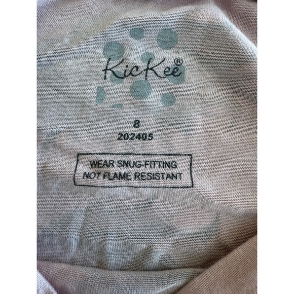 Kickee Pants Bamboo Long Sleeve Pajama Set  Baby Rose Neutral Beta Fish Girls 8 - Picture 3 of 4